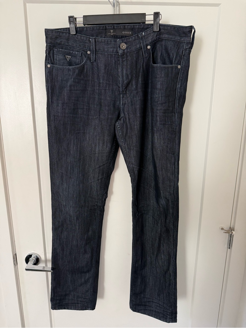 GUESS Men's Dark Indigo Straight Jeans